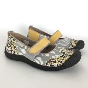Keen Mimosa Harvest Mary Jane Canvas Shoes Flats Loafers Women’s 7.5 Yellow Gray